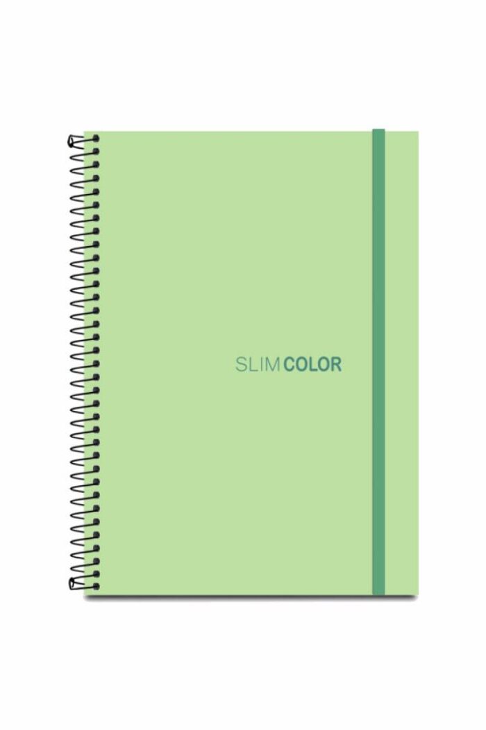Caderno Universitário 1X1 80 Folhas Espiral Capa PP com bolsa e elástico Verde