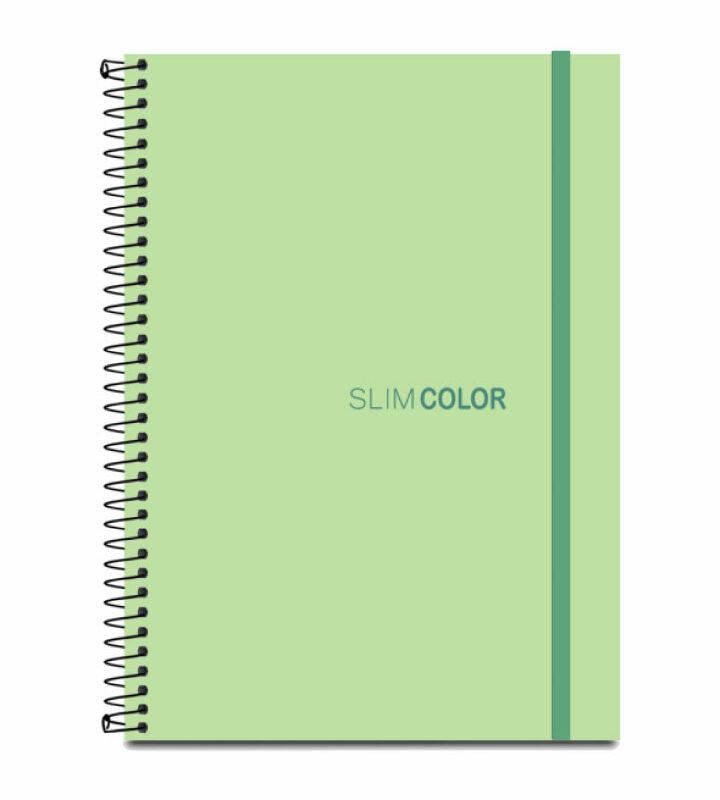 Caderno Universitário 1X1 80 Folhas Espiral Capa PP com bolsa e elástico Verde