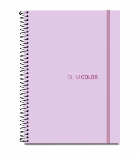 Caderno Universitário 10X1 160 Folhas Espiral Capa PP com bolsa e elástico Lilás