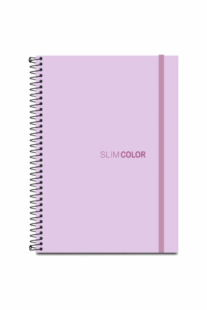 Caderno Universitário 10X1 160 Folhas Espiral Capa PP com bolsa e elástico Lilás