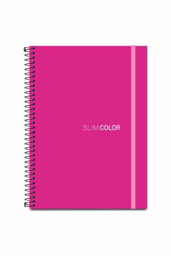 Caderno Universitário 10X1 160 Folhas Espiral Capa PP com bolsa e elástico Pink