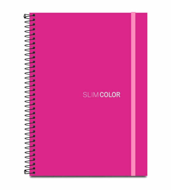 Caderno Universitário 10X1 160 Folhas Espiral Capa PP com bolsa e elástico Pink