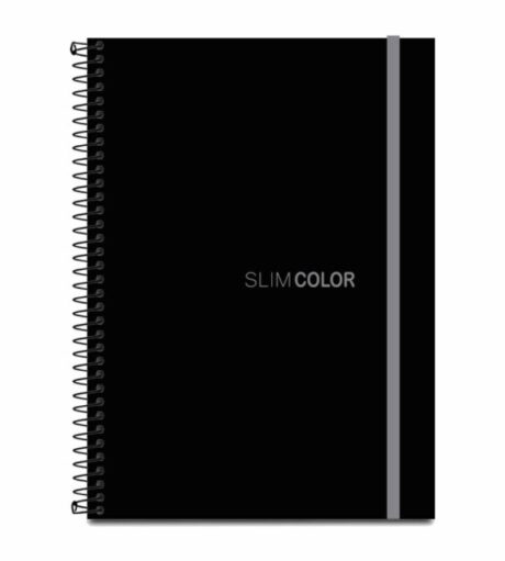 Caderno Universitário 10X1 160 Folhas Espiral Capa PP com bolsa e elástico Preto