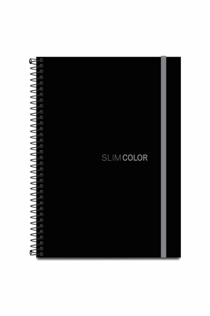 Caderno Universitário 10X1 160 Folhas Espiral Capa PP com bolsa e elástico Preto