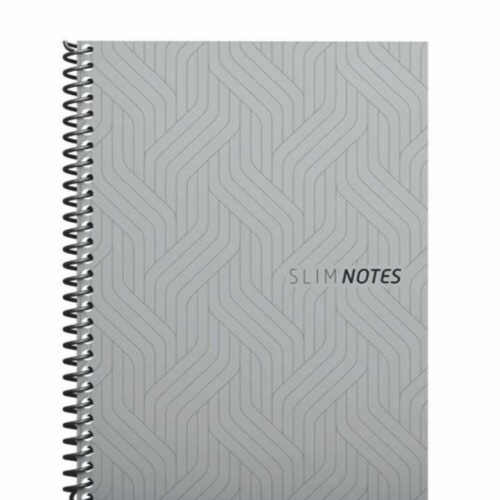 Caderno Universitário 10x1 160 Folhas Espiral Capa Dura Slim Notes 20x28 cm Cinza Romitec