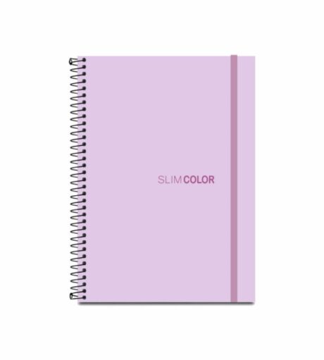 Caderno Colegial 1x1 80 Folhas Espiral Capa PP com bolsa e elástico Lilás