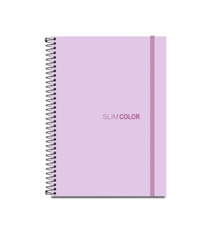 Caderno Colegial 1x1 80 Folhas Espiral Capa PP com bolsa e elástico Lilás