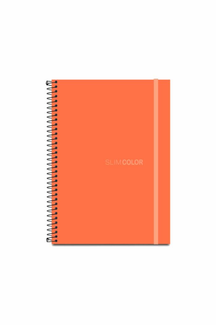 Caderno Colegial 1X1 80 Folhas Espiral Capa PP com bolsa e elástico Coral