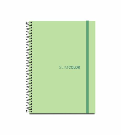 Caderno Colegial 1X1 80 Folhas Espiral Capa PP com bolsa e elástico Verde