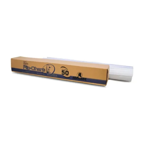Bloco Flip Chart Papel Liso 75 g/m² 50 Folhas Microsserrilhadas Furação Universal 64x83 cm Branco Romitec