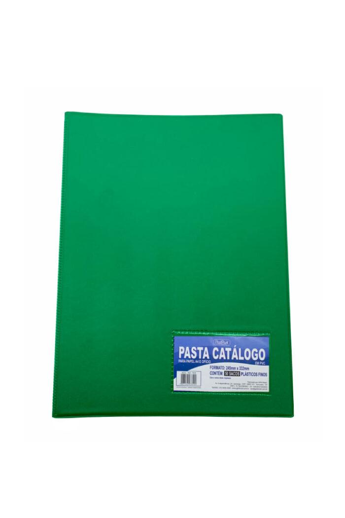 Pasta Catálogo PVC Ofício com Visor 50 Sacos Verde