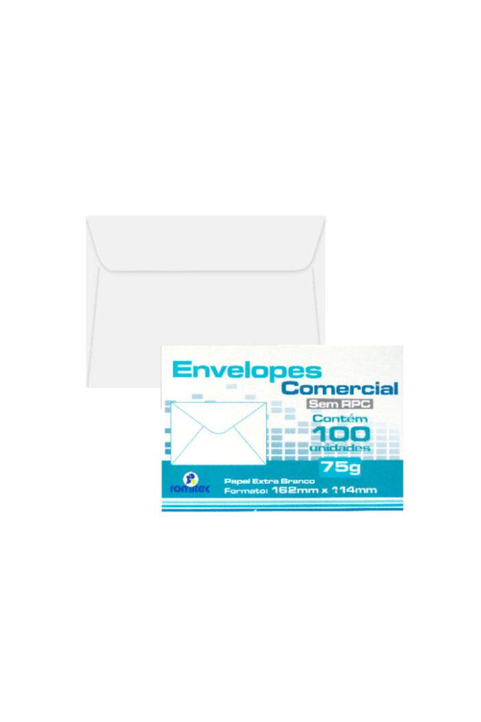 Envelope Comercial Carta 75 GSM 162mm X 114mm Branco com 100 - Imagem 2
