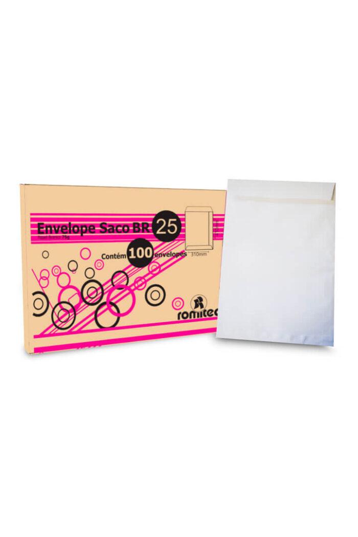 Envelope Saco Br25 176mm X 250mm Branco com 100 - Imagem 2