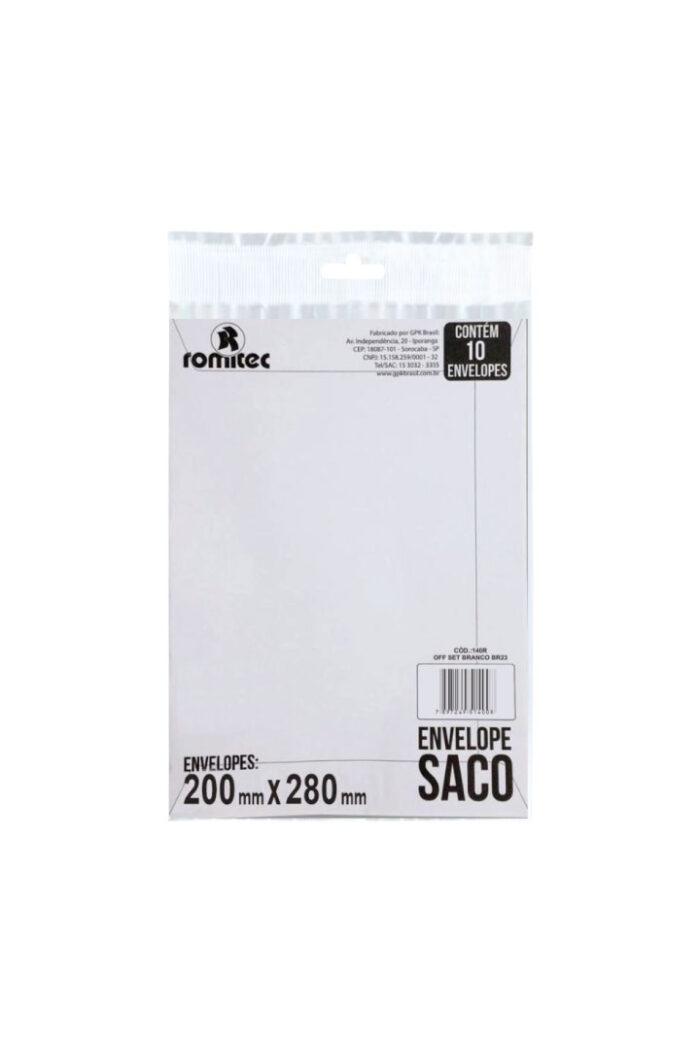 Envelope Saco Br28 200mm X 280mm Branco com 10 - Imagem 2