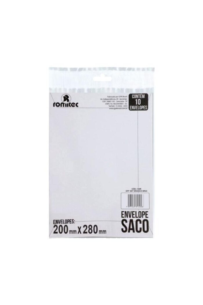 Envelope Saco Br28 200mm X 280mm Branco com 10 - Imagem 2