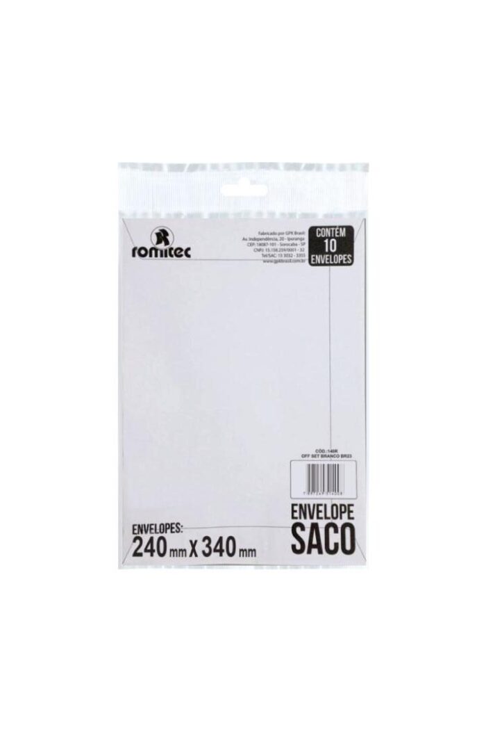 Envelope Saco Br32 229mm X 324mm Branco com 10 - Imagem 2