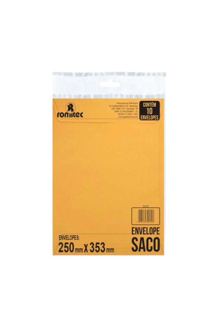 Envelope Saco Ko36 250mm X 353mm Ouro com 10 - Imagem 2