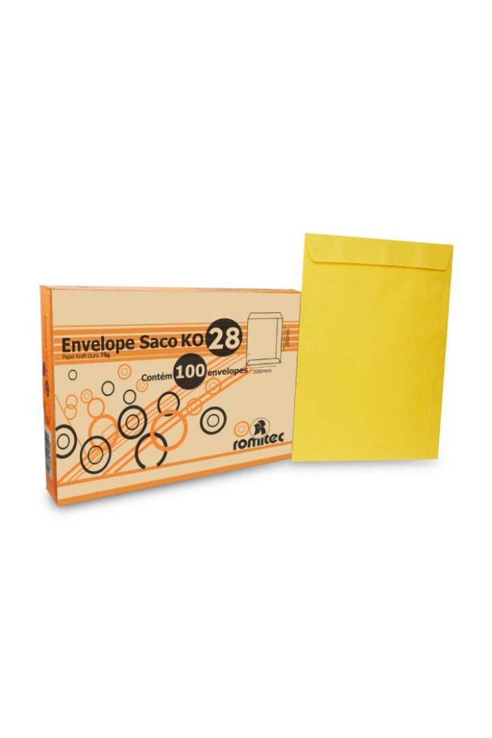 Envelope Saco Ko28 200mm X 280mm Ouro com 100 - Imagem 2