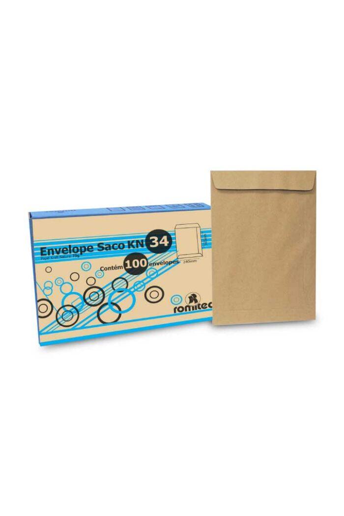 Envelope Saco Kn34 240mm X 340mm Natural com 100 - Imagem 2
