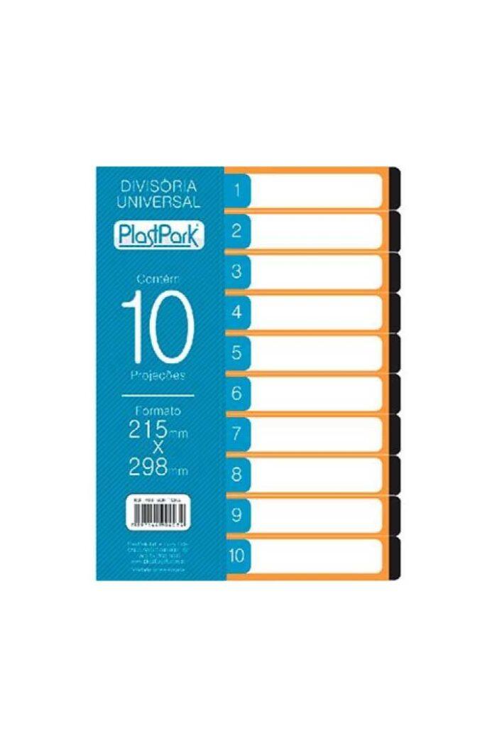Divisória 215mm X 298mm 10 Posições Preto Furaçao Universal
