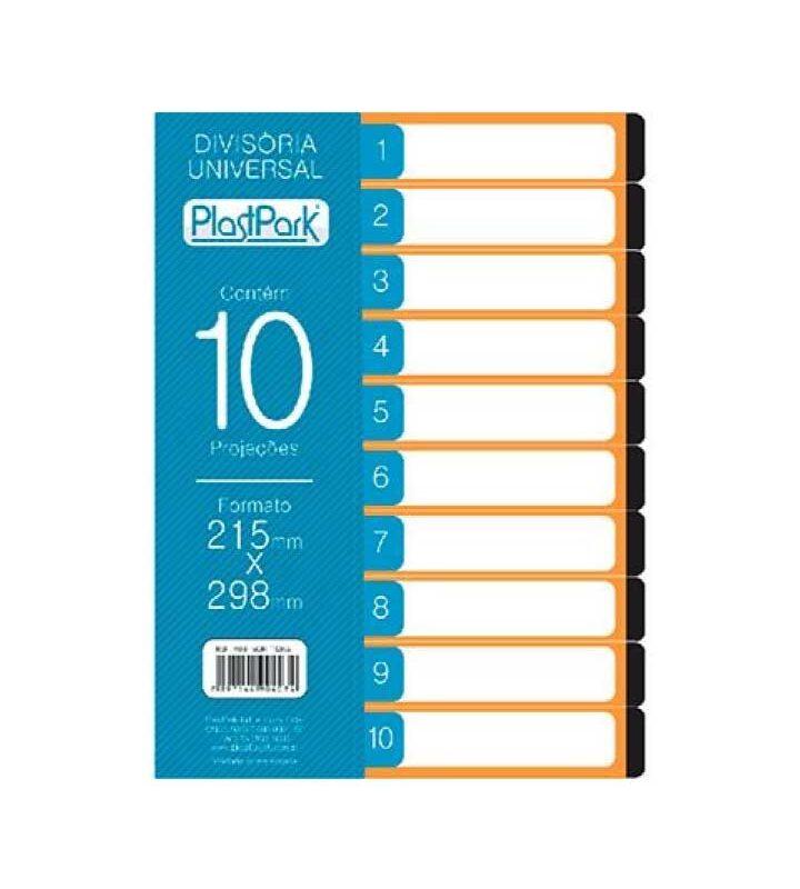 Divisória 215mm X 298mm 10 Posições Preto Furaçao Universal