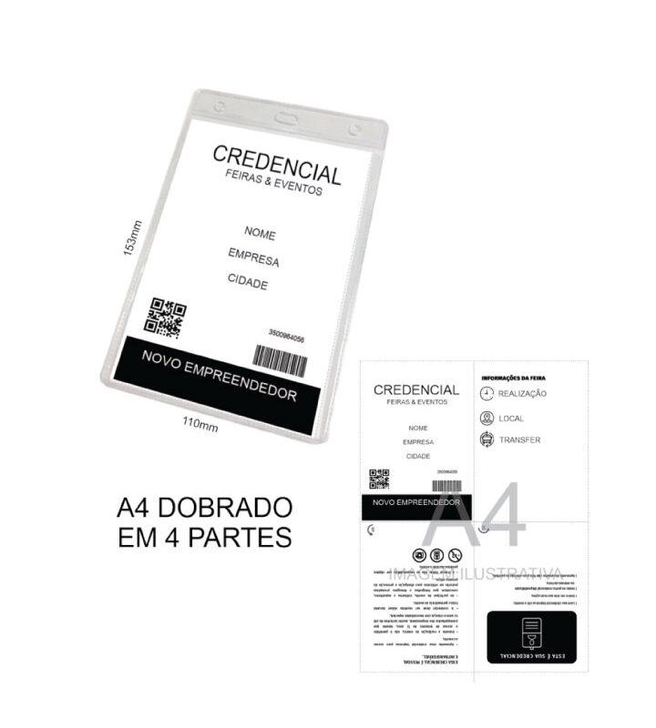 Crachá PVC A6 110mm X 153mm Abertura Superior sem Presilha com 10