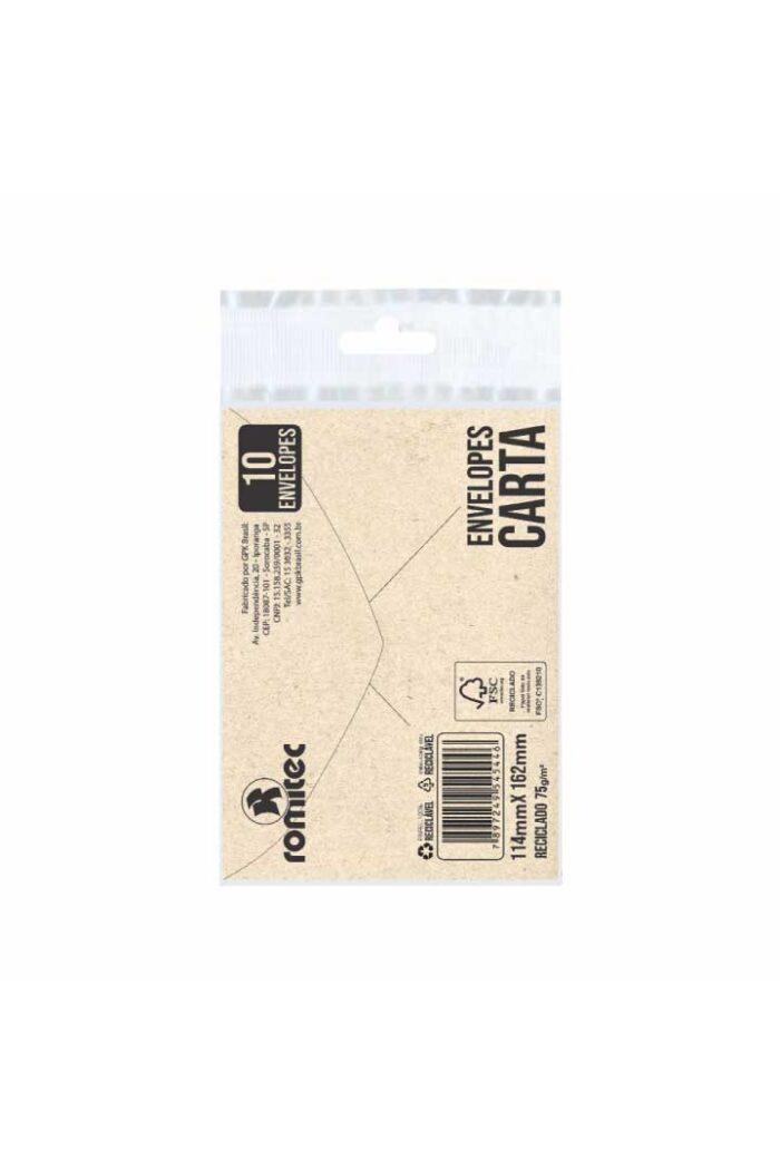 Envelope Comercial Carta 75 GSM 162mm X 114mm Reciclado com 10 - Imagem 2