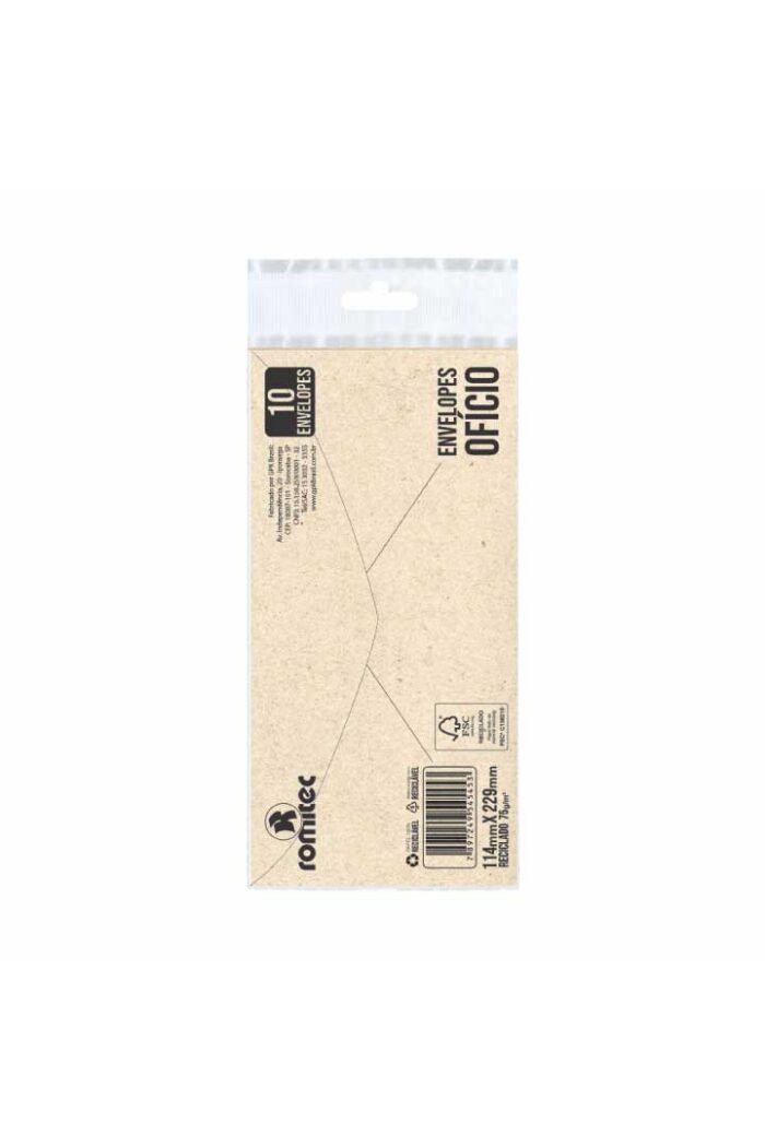 Envelope Ofício 75 GSM 229mm X 114mm Reciclado com 10 - Imagem 2