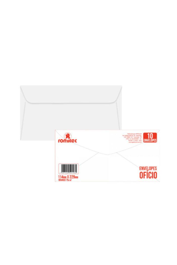 Envelope Ofício 75 GSM 229mm X 114mm Branco com 10 - Imagem 2