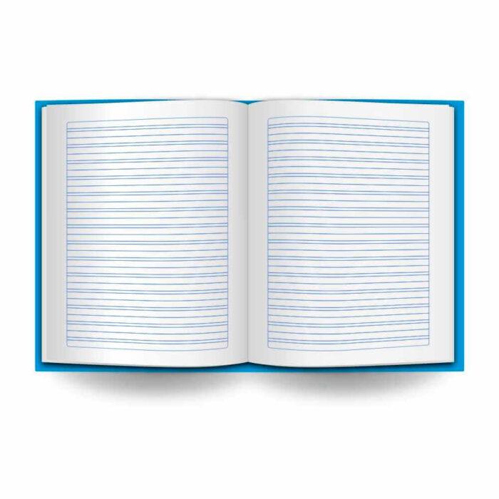Caderno Caligrafia Universitário 96 Folhas Costurado Capa Dura Azul - Imagem 2