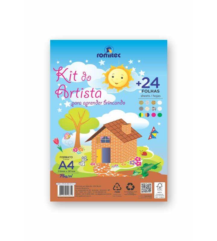 Livro Dobradura e Colorir Kit Artista A4 75 Média Gramatura com 24 Folhas