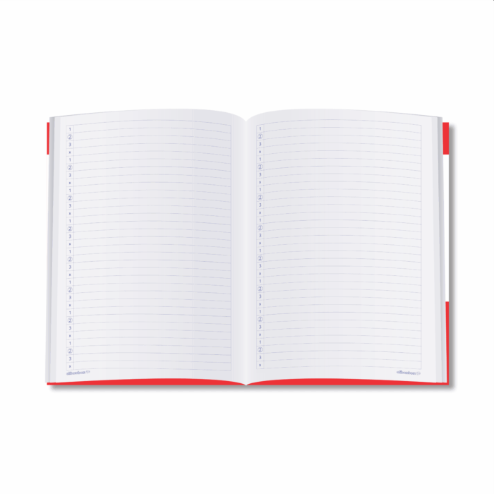 Livro Caderno Alibombom Pautas Numeradas 80 Folhas Capa Dura 123X Vermelho - Imagem 3