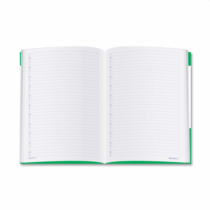 Livro Caderno Alibombom Pautas Numeradas 80 Folhas Capa Dura 123 Verde - Imagem 3
