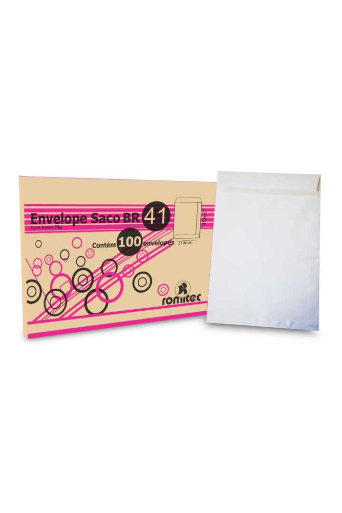 Envelope Saco Br41 310mm X 410mm Branco com 100 - Imagem 2