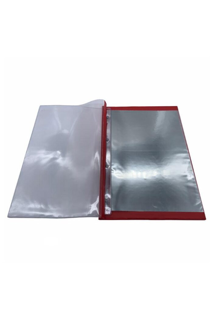 Pasta Catálogo PVC A4 Frente Transparente com 10 Sacos Vermelho - Imagem 3
