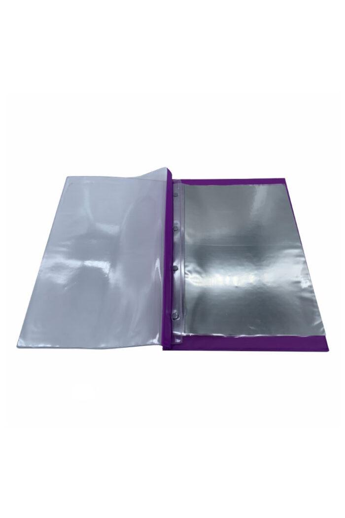 Pasta Catálogo PVC A4 Frente Transparente com 10 Sacos Lilas - Imagem 3