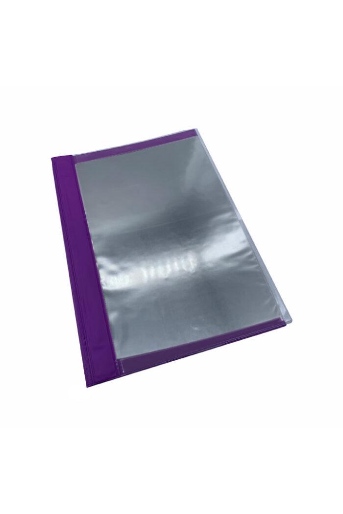 Pasta Catálogo PVC A4 Frente Transparente com 10 Sacos Lilas