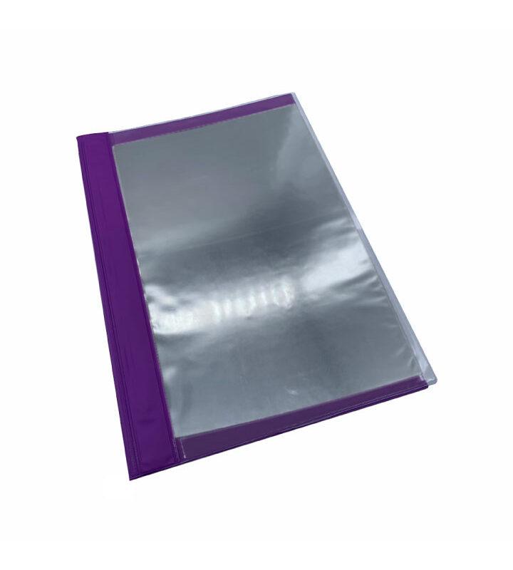 Pasta Catálogo PVC A4 Frente Transparente com 10 Sacos Lilas