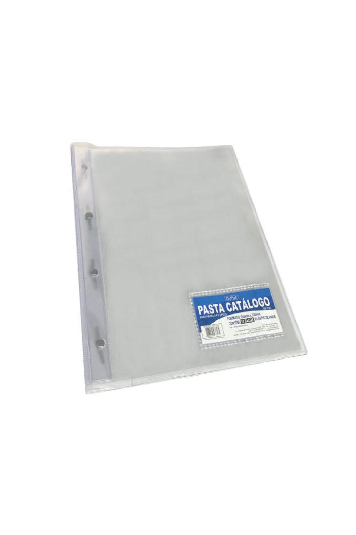 Pasta Catálogo PVC Ofício Flexível com 10 Sacos Cristal