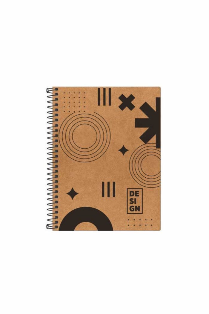 Caderno 1/4 48 Folhas Espiral Capa Flexível Kraft - Imagem 2