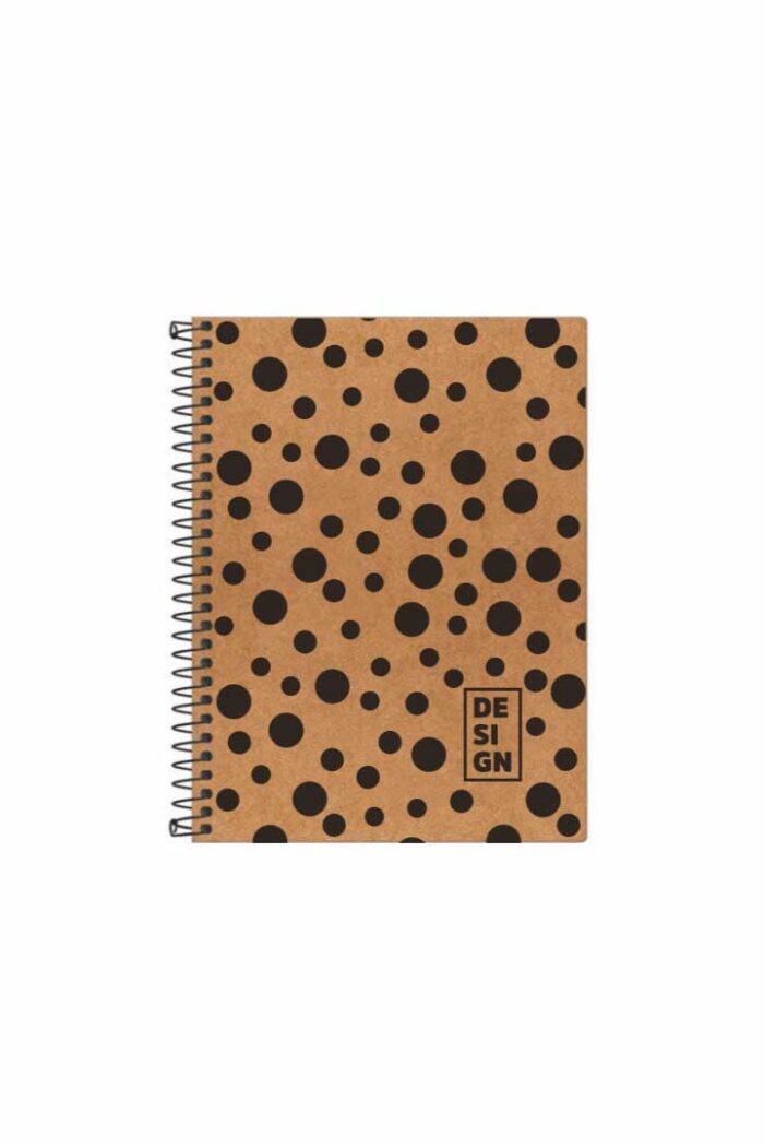 Caderno 1/4 48 Folhas Espiral Capa Flexível Kraft - Imagem 3