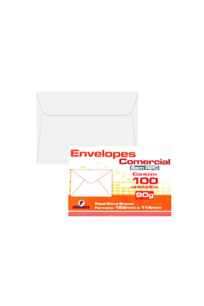 Envelope Comercial Carta 90 GSM 162mm X 114mm Branco com 100 - Imagem 2