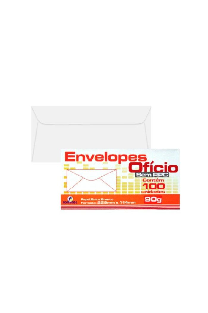 Envelope Ofício 90 GSM 229mm X 114mm Branco com 100 - Imagem 2