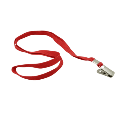Cordão de Nylon para Crachá com Presilha Nylon 600 1x42 cm Vermelho 10 Unidades PlastPark