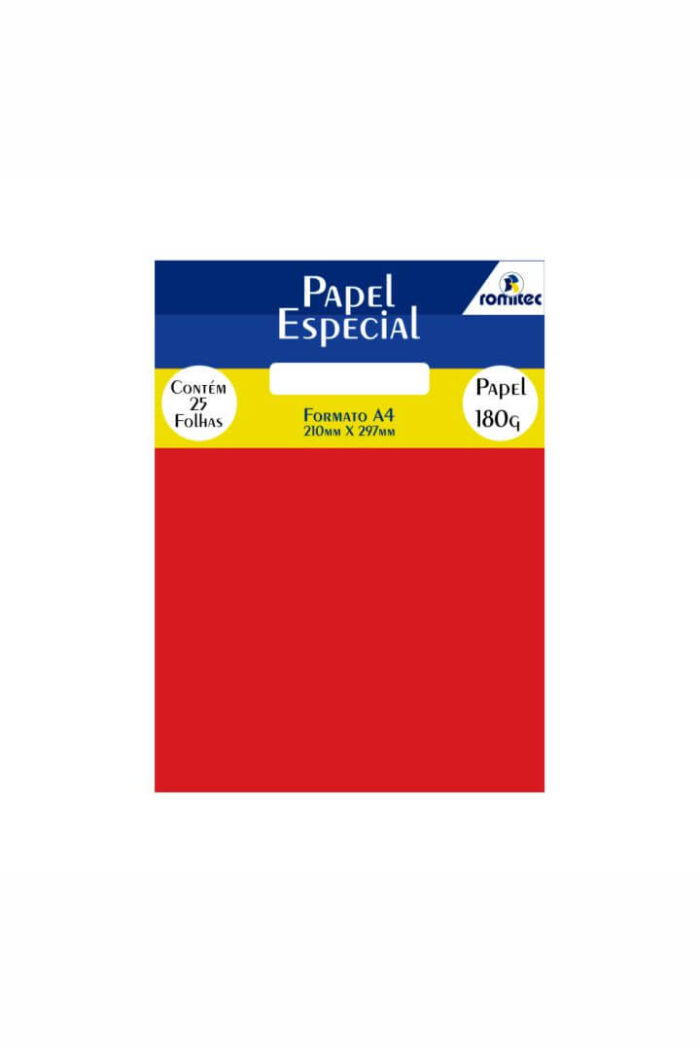 Papel A4 180 GSM Color Color Mais Vermelho com 25 Folhas