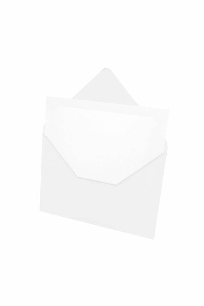 Envelope Convite 120 Alta Gramatura 207mm X 140mm e Cartões 205mm X 130mm Metálico Branco com 25