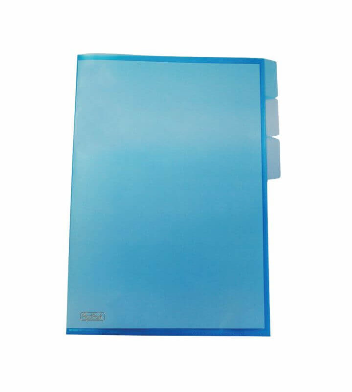 Pasta L PP A4 com 3 Divisórias Azul