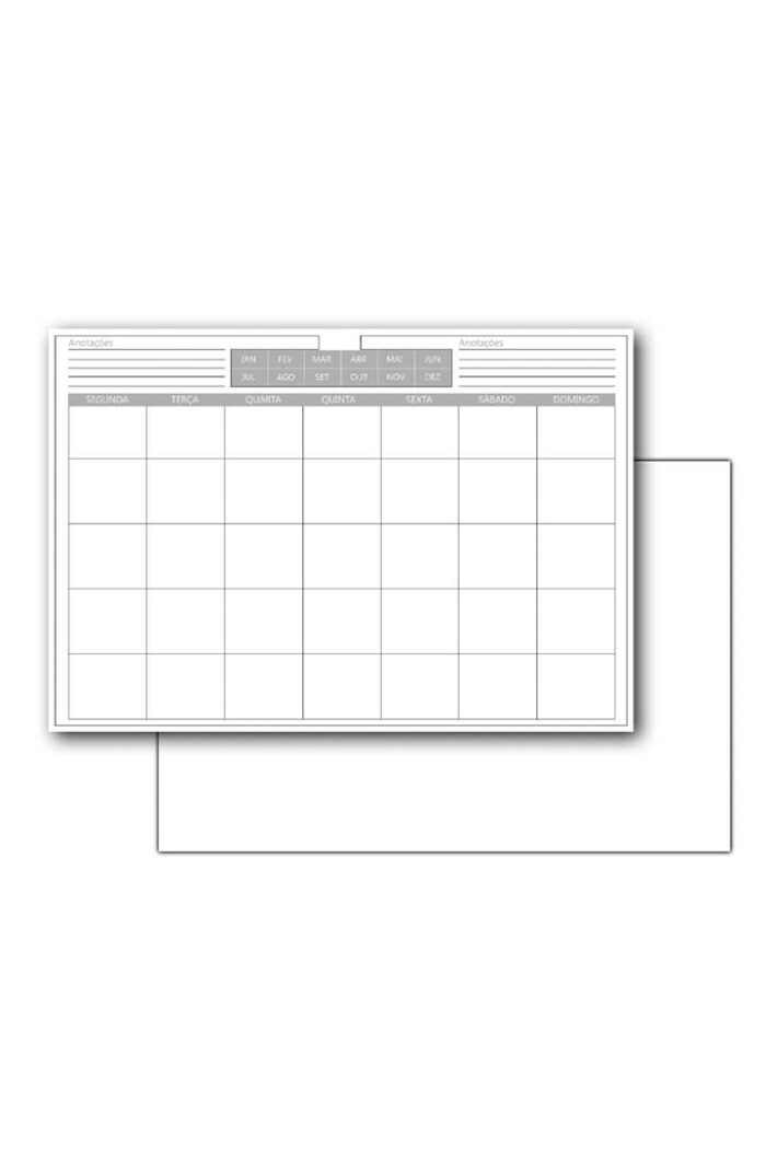 Refil Risque Rabisque 450mm X 310mm bloco de 12 folhas Impressas Planner com 2