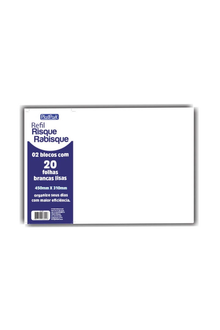 Refil Risque Rabisque 450mm X 310mm bloco de 20 folhas Lisas com 2
