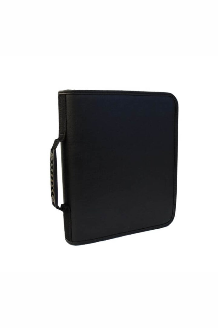 Fichário Costurado Executivo com Zíper, Alça e Suporte para Notebook Corino Preto